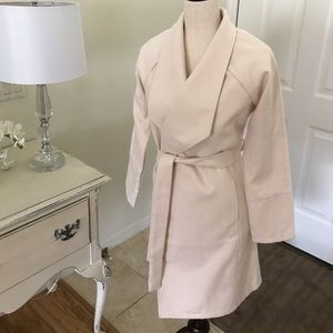 Light cream/ivory wrap coat small